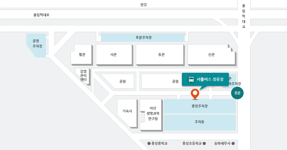 셔틀버스 탑승장소 약도