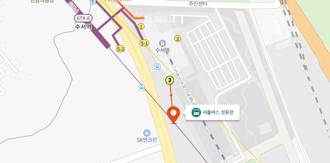 셔틀버스 탑승장소 약도